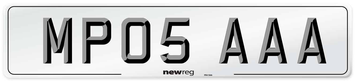 MP05 AAA Number Plate from New Reg